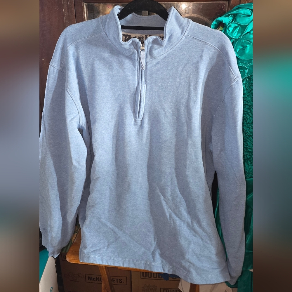 Blue Mountain Light Blue Half-Zip Sweatshirt
